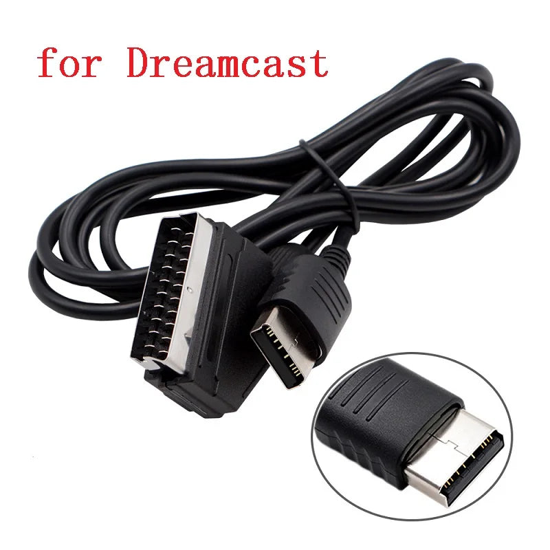 Câble péritel RGB de 1.8m pour PS2/PS1/PS3/SEGA Mega Drive1/MD2/DC Dreamcast/Saturn/XBOX/XBOX 360, Consoels de jeux vidéo rétro