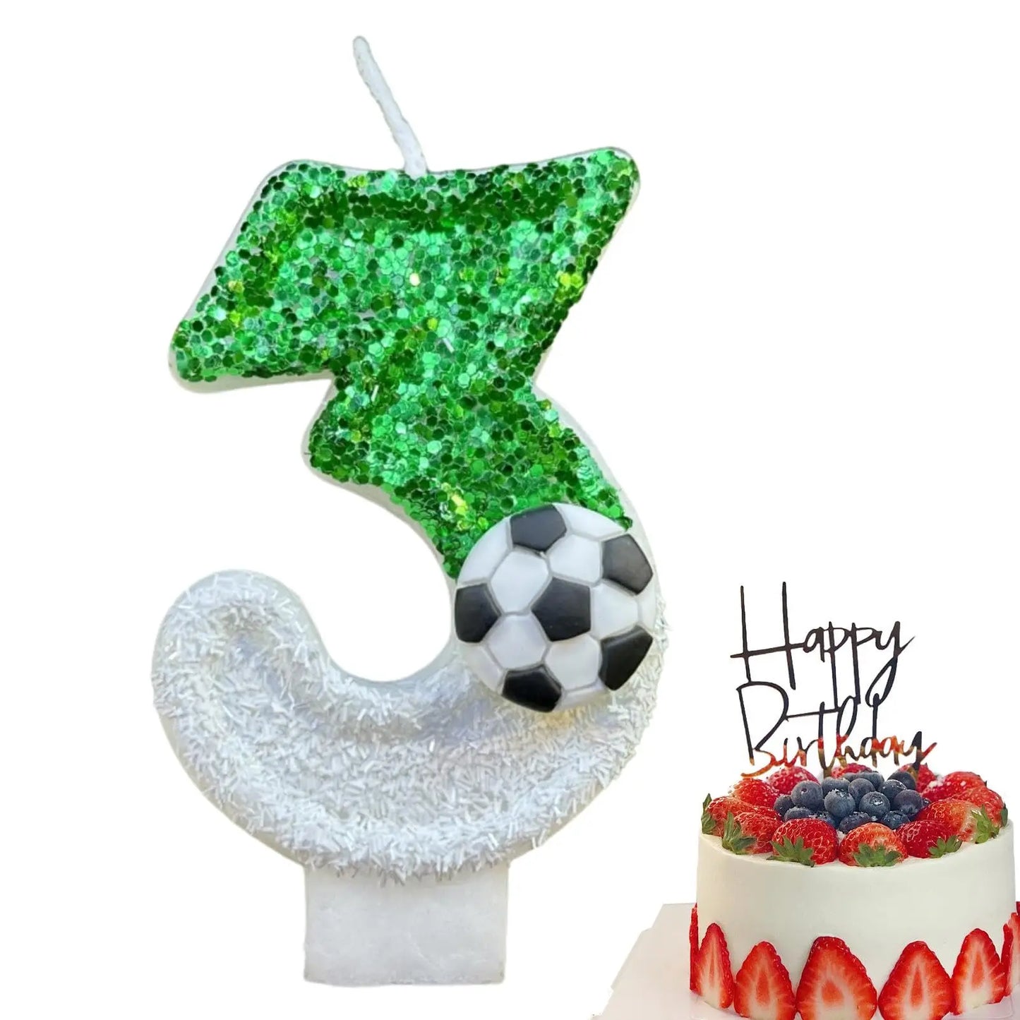 Bougies Numéro Football — Décoration Gâteau Anniversaire Originale