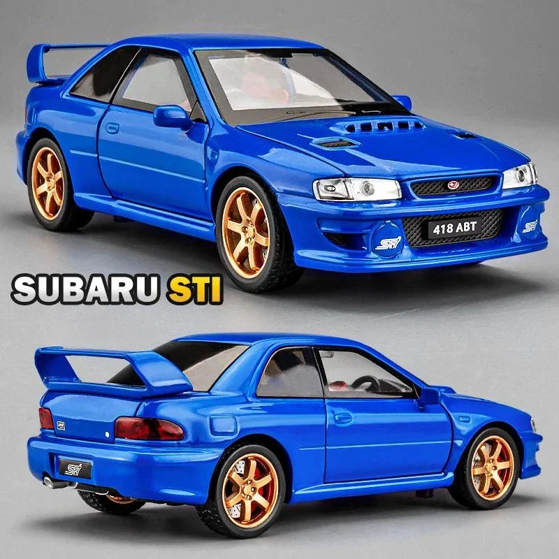 Simulation 1:32 Subaru Impreza WRX 22B STI Modified Diecast Alloy Metal Car Model Miniature Car for Kids Boys Birthday Gift