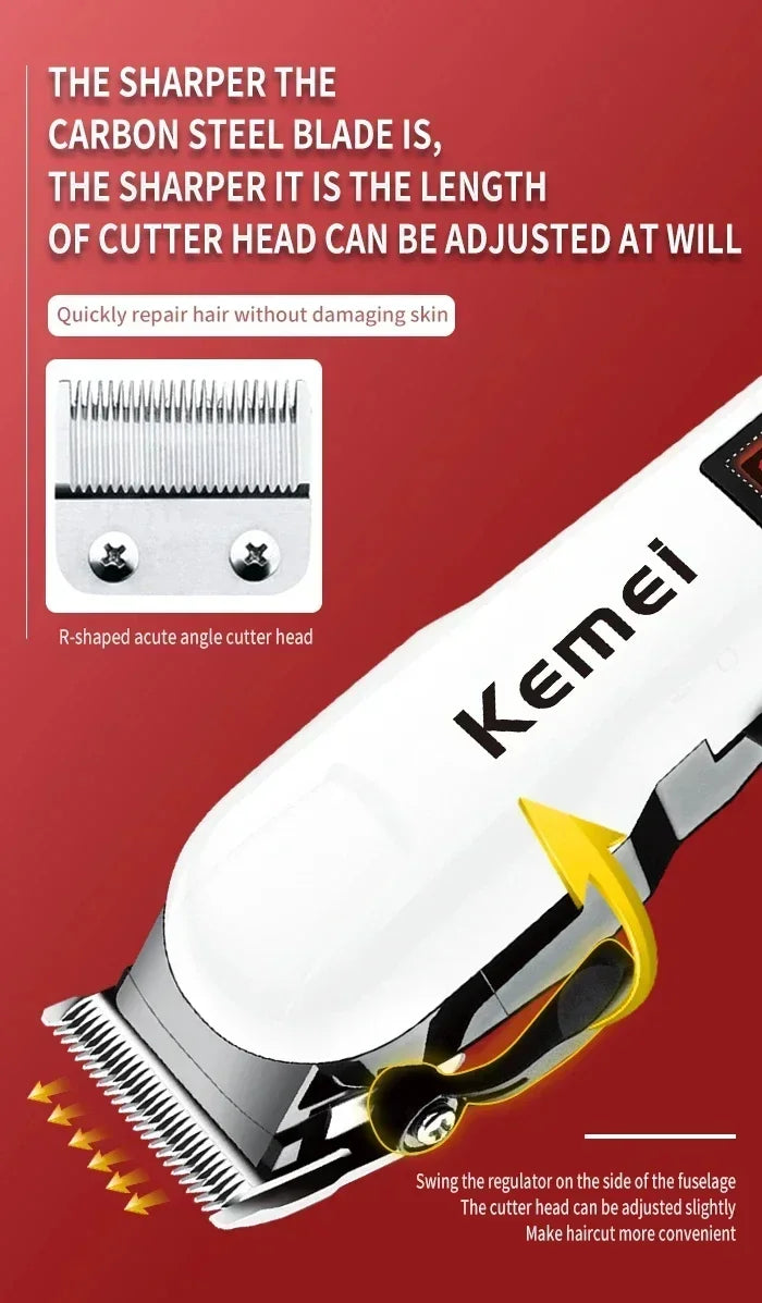 Kemei cortadora de pelo Km-809A Km-2299 Km-2024 cortadora de barba inalámbrica UBS Recargable potentes cortadoras de pelo eléctricas para hombres