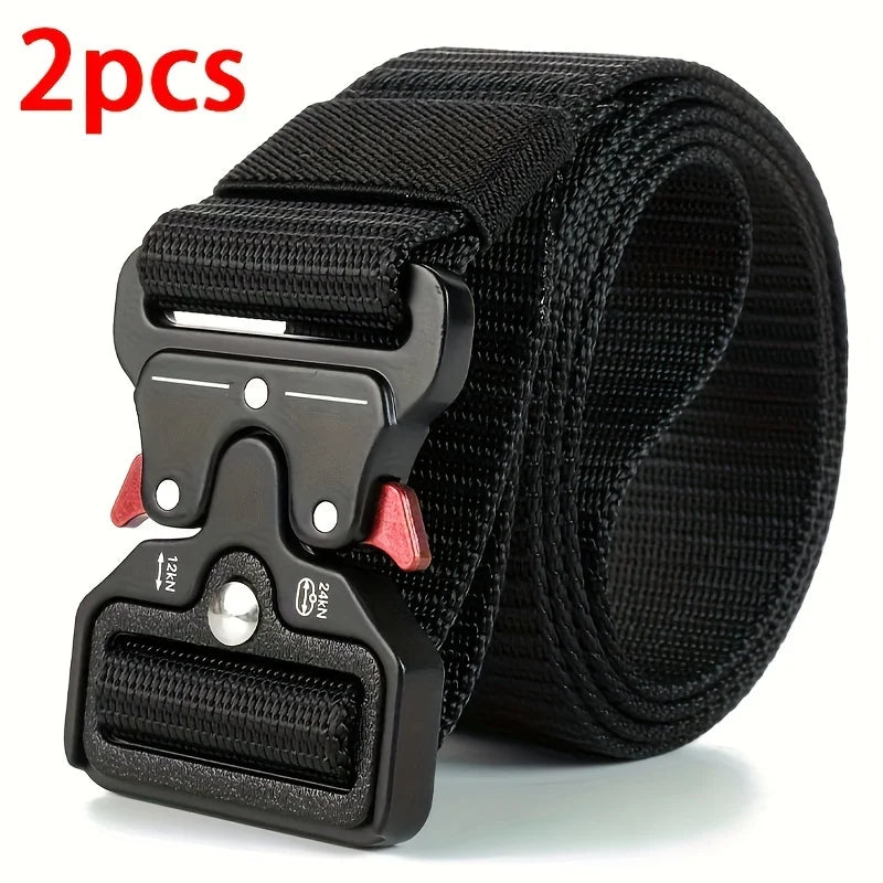 Versatile Tactical Belts for Men, Durable, Adjustable Design, for Outdoor Sports Enthusiasts, Pair with Jeans, for Men and Women, 1 Piece/2 Pieces