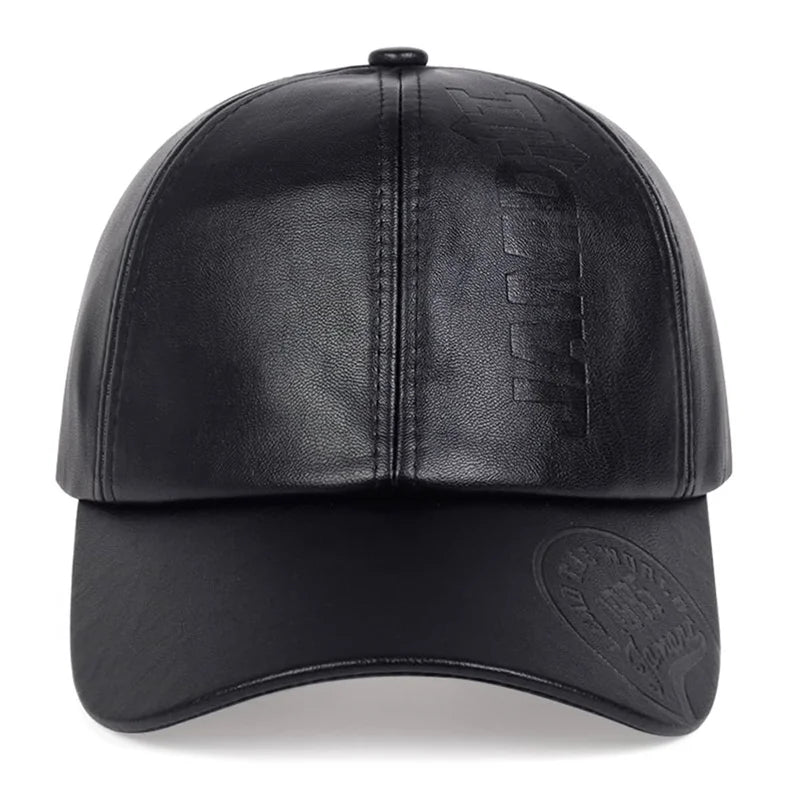 Gorra de béisbol ajustable de cuero PU para hombres, gorra de papá, sombreros parasol, gorras de camionero, sombreros cálidos de invierno, vintage, 6 A