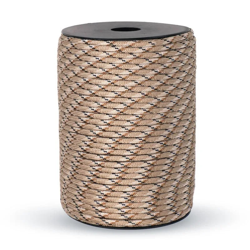 Cordon de parachute militaire standard 550 de 100M/50M, 9 brins, 4mm, pour survie en extérieur, tente et sangle de fixation