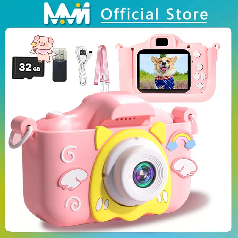 Cámara de vídeo digital para niños, súper bonita, HD 1080P, 2.0 pulgadas, con fundas de silicona, juguetes para Navidad