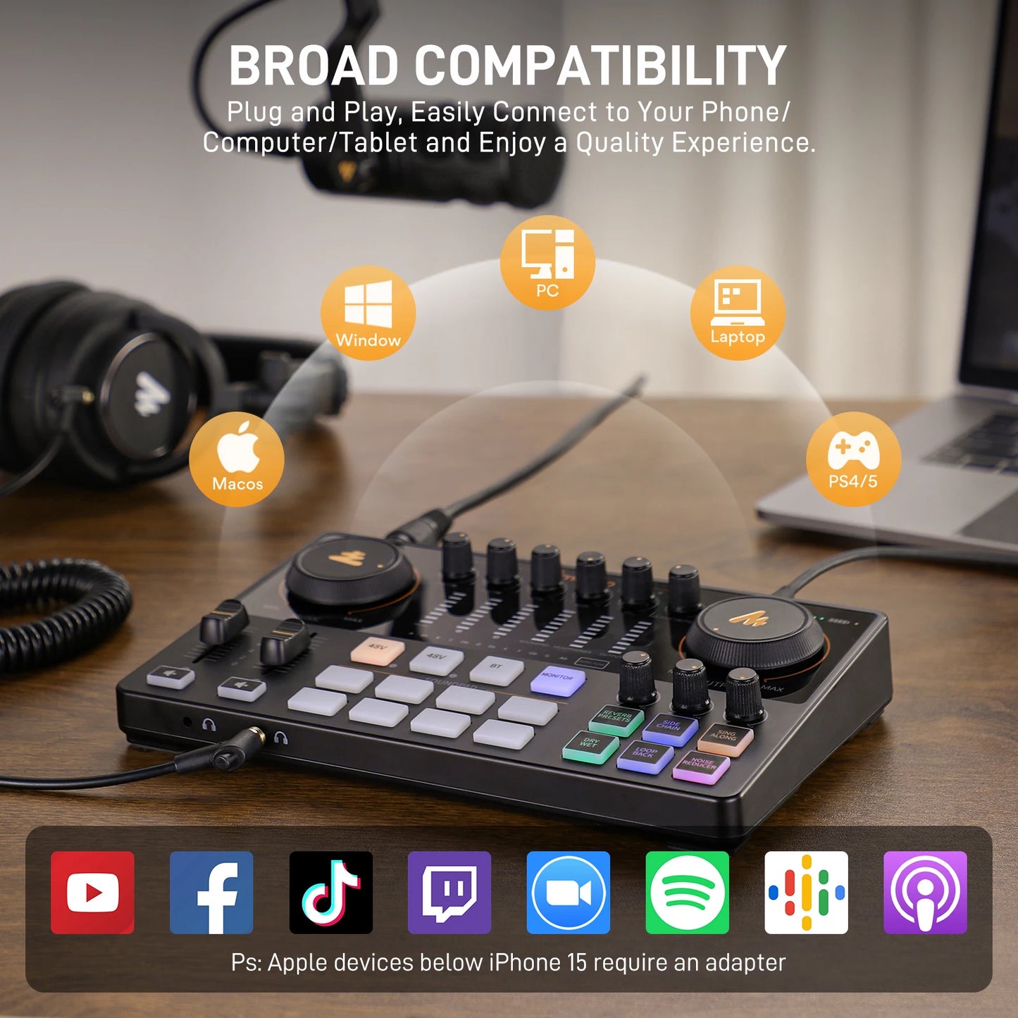 Interface Audio Double XLR — Podcast, Streaming & Gaming Professionnel