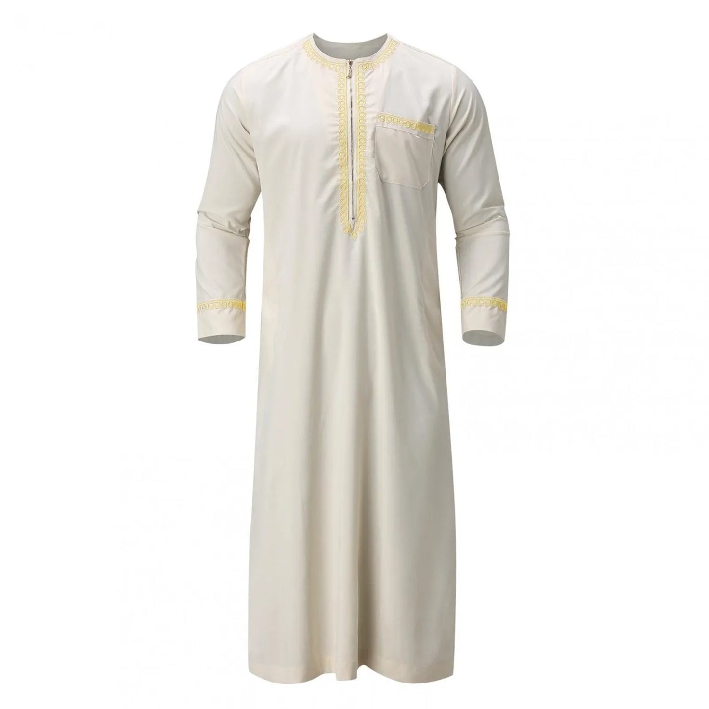 Vêtements musulmans traditionnels pour hommes, chemise musulmane, robe d'aviation, royauté islamique, robe de Dubaï, col rond, manches longues, rétro, adt Abaya