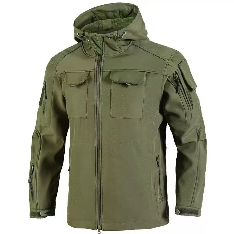 Chaqueta polar táctica militar de combate para hombre, abrigo cálido de invierno para senderismo al aire libre, camping, escalada, con múltiples bolsillos, trekking informal