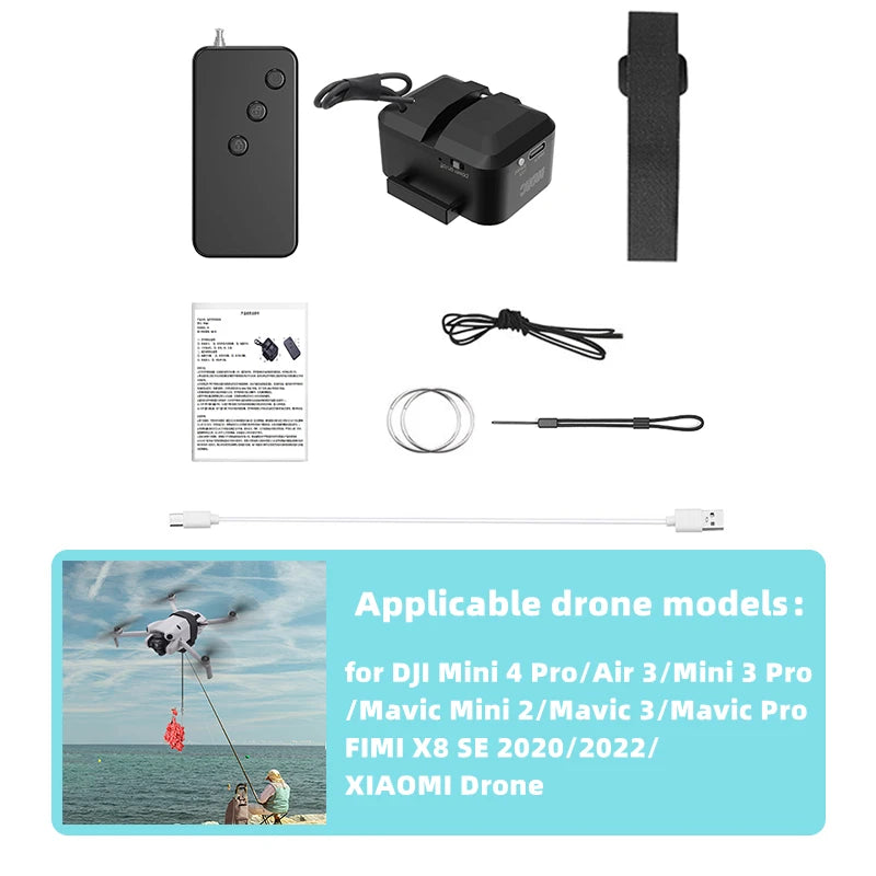 Système Airdrop pour drone — lanceur compatible drones, pêche, sauvetage, cadeau