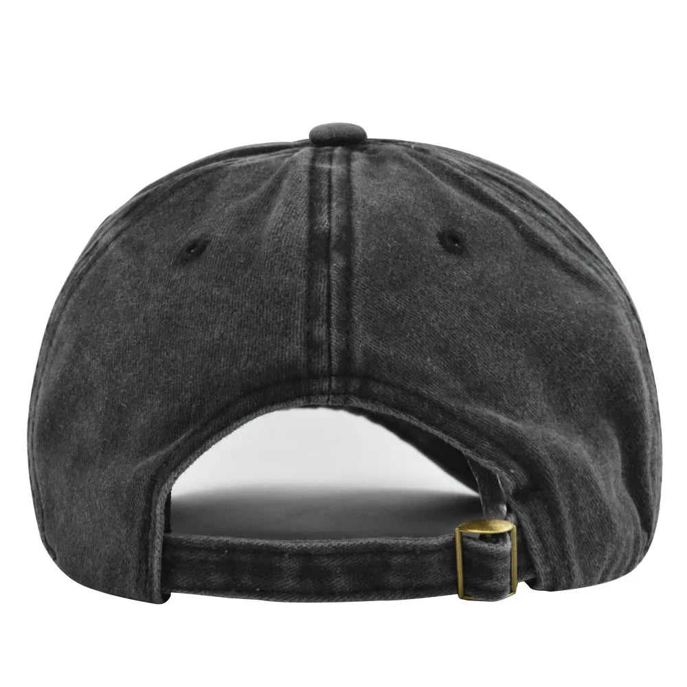 Casquette de baseball lettre brodée — hommes, femmes, mode, vintage, solide, sports plein air, réglable, snapback