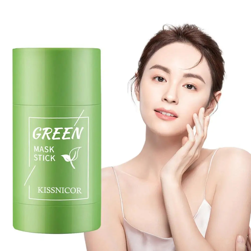 Masque de nettoyage du visage, bâton de nettoyage au thé vert, rétrécit les Pores, dissolvant de points noirs en profondeur, masque hydratant, soins pour la peau