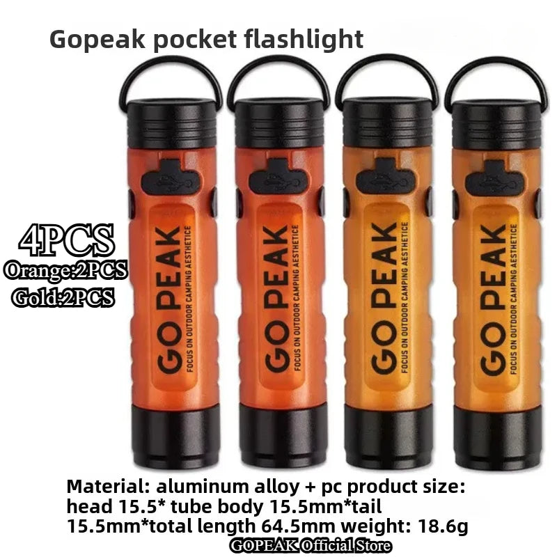 GOPEAK poche Mini lampe de poche extérieure clé pince capuchon ambiant Led longue Endurance secours en cas de catastrophe d'urgence 5050 petite lumière