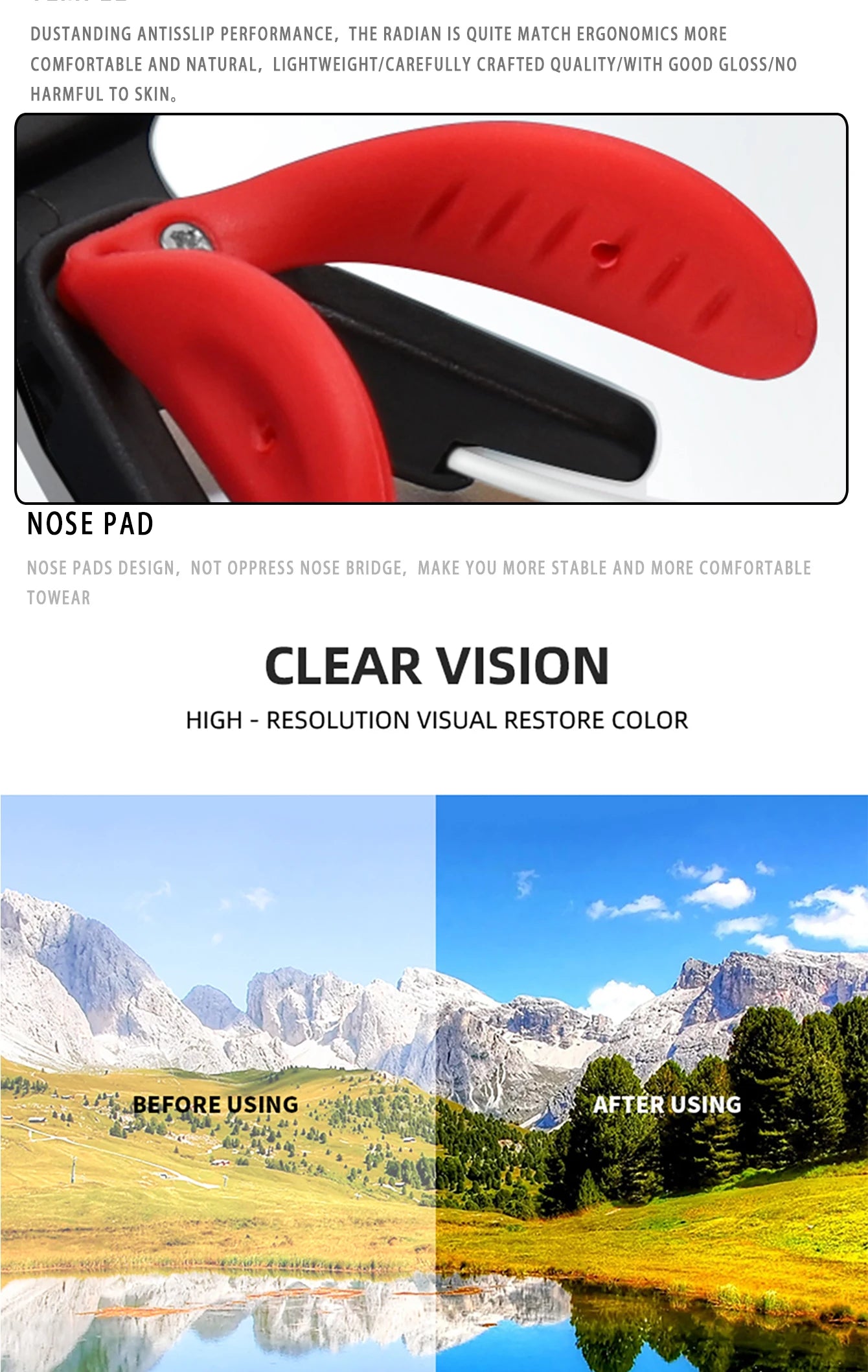 Lunettes de soleil photochromiques pour hommes et femmes, lunettes de sport de plein air, pêche, cyclisme, course à pied, conduite, marque de mode