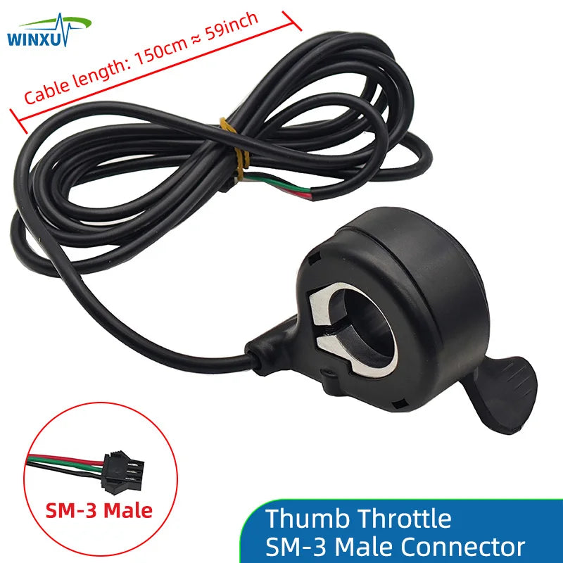 Controlador de velocidad del acelerador para bicicleta eléctrica, control de velocidad sin pantalla, acelerador de pulgar, accesorios para patinete eléctrico