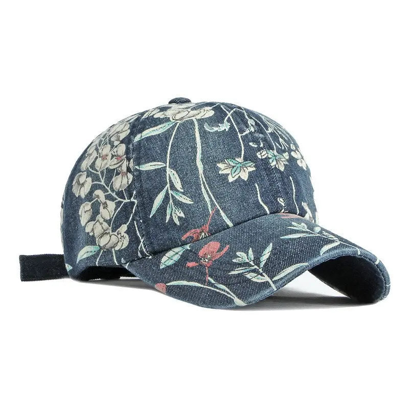 LDSCircJR-Gorra de béisbol de tela vaquera con estampado floral para hombres y mujeres, sombreros Snapback ajustables para exteriores, primavera, 170
