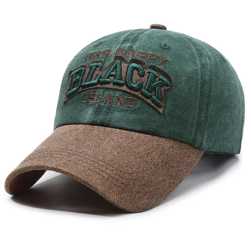 Men's FS Green Brown Letter Baseball Cap, Women's Hip Hop Snapback Hat, Vintage Street Trucker Hat, Trendy Golf Cap