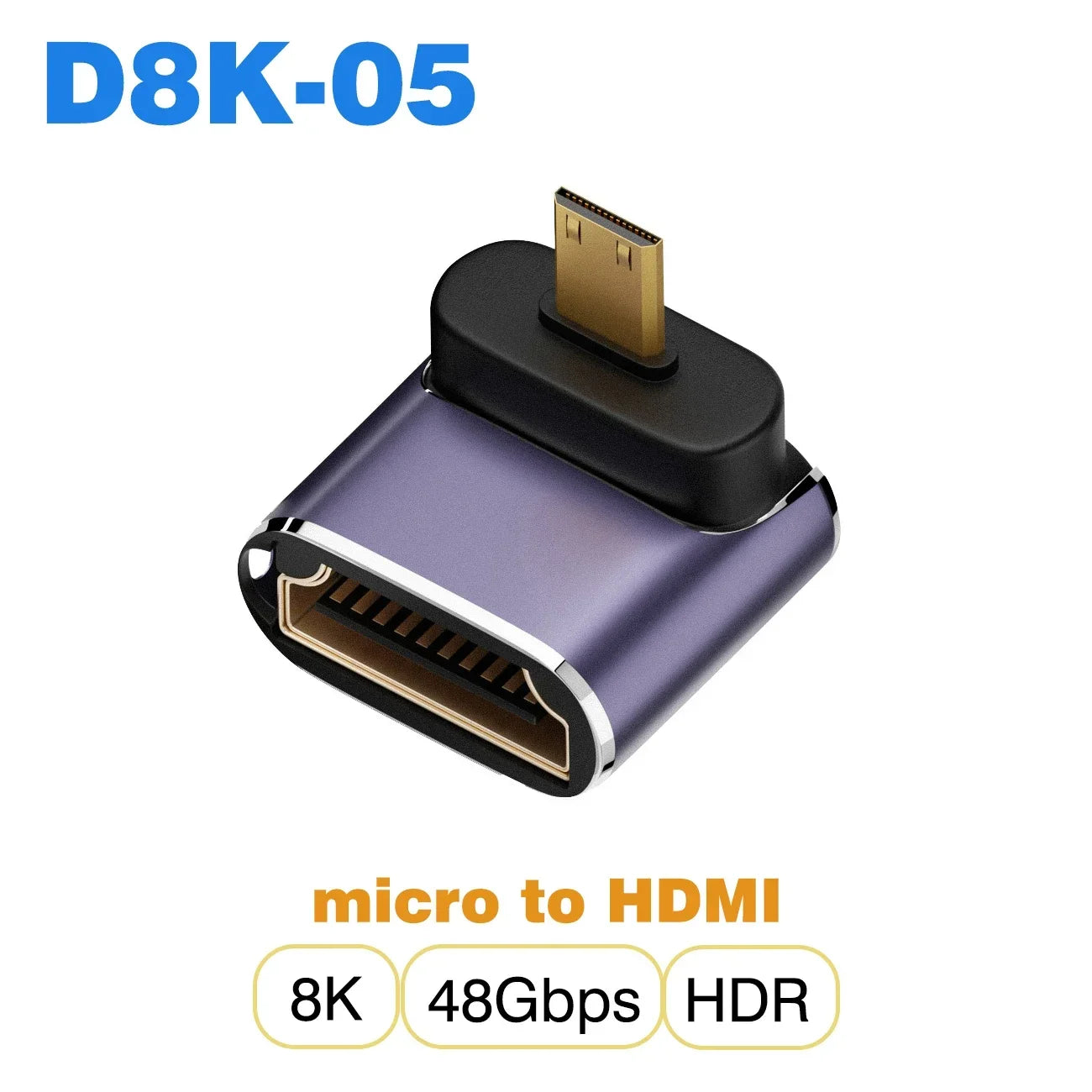Mini/Micro HDMI to HDMI 2.1 48Gbps 8K60HZ 4K120HZ Converter for Projector HDTV PS4 PS5 Laptop