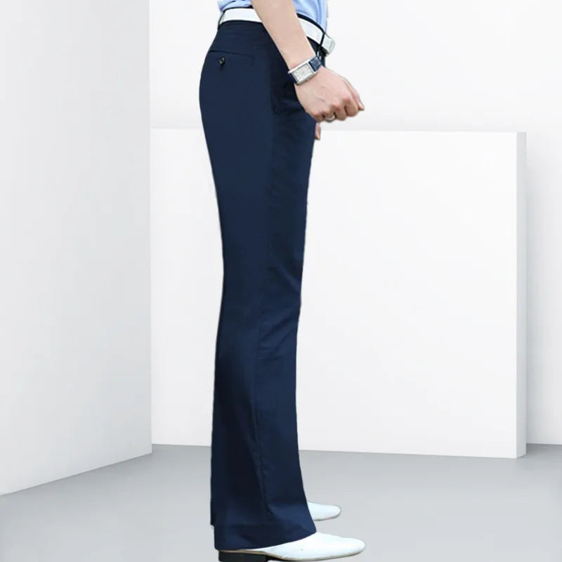 Men's casual mid-rise micro-flare pants, business bootcut, bell-bottom, astronomical FJJ, 4 seasons, new, 2024