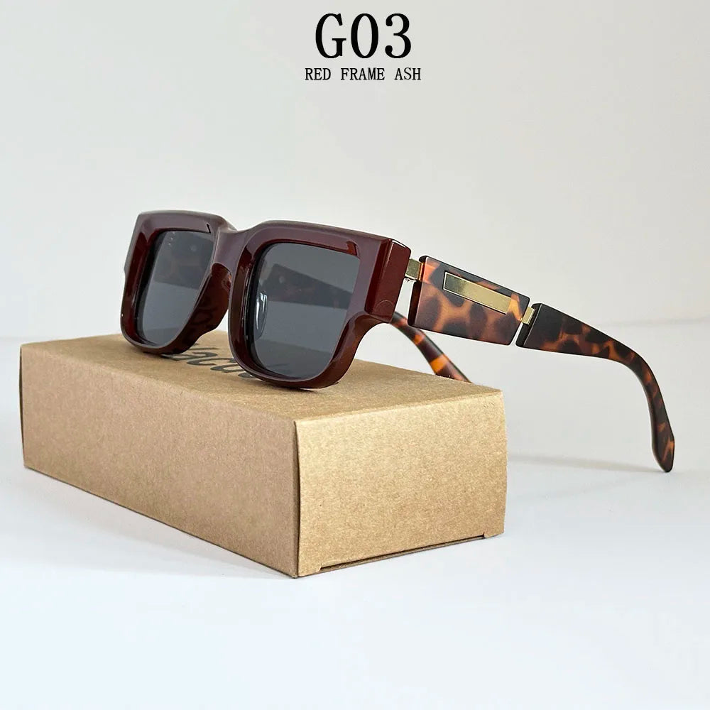 Lunettes de soleil carrées pour hommes et femmes — vintage, mode, vacances été