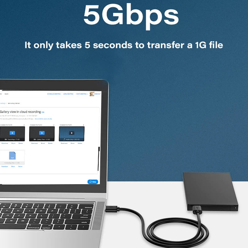 Câble d'extension USB 3.0 mâle vers mâle, 5Gbps, transmission rapide, câble de données, ordinateur portable vers disque dur mobile, TV