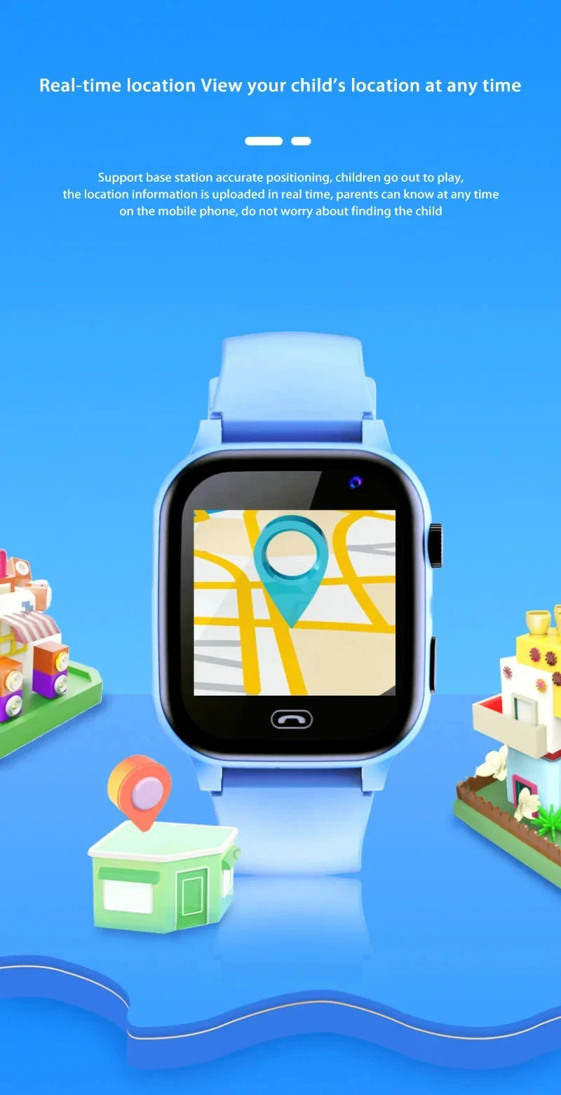 Montre connectée enfants 2026 — SOS, GPS, carte SIM, appel, caméra, étanche, cadeau