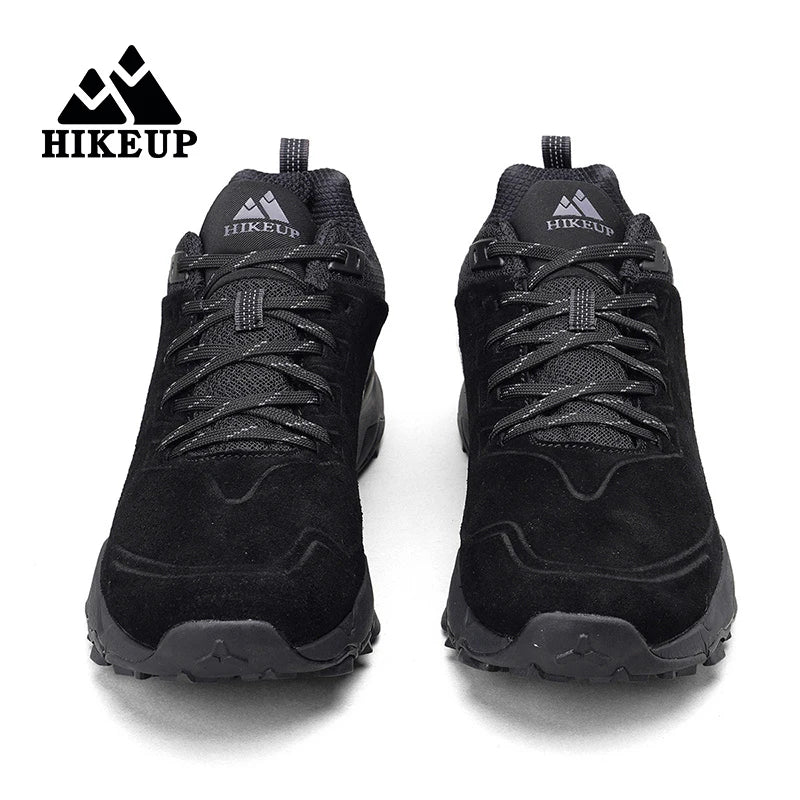 HIKEUP chaussures de randonnée pour hommes Sports de plein air Camping chasse marche chaussure daim cuir véritable respirant Sneaker antidérapant