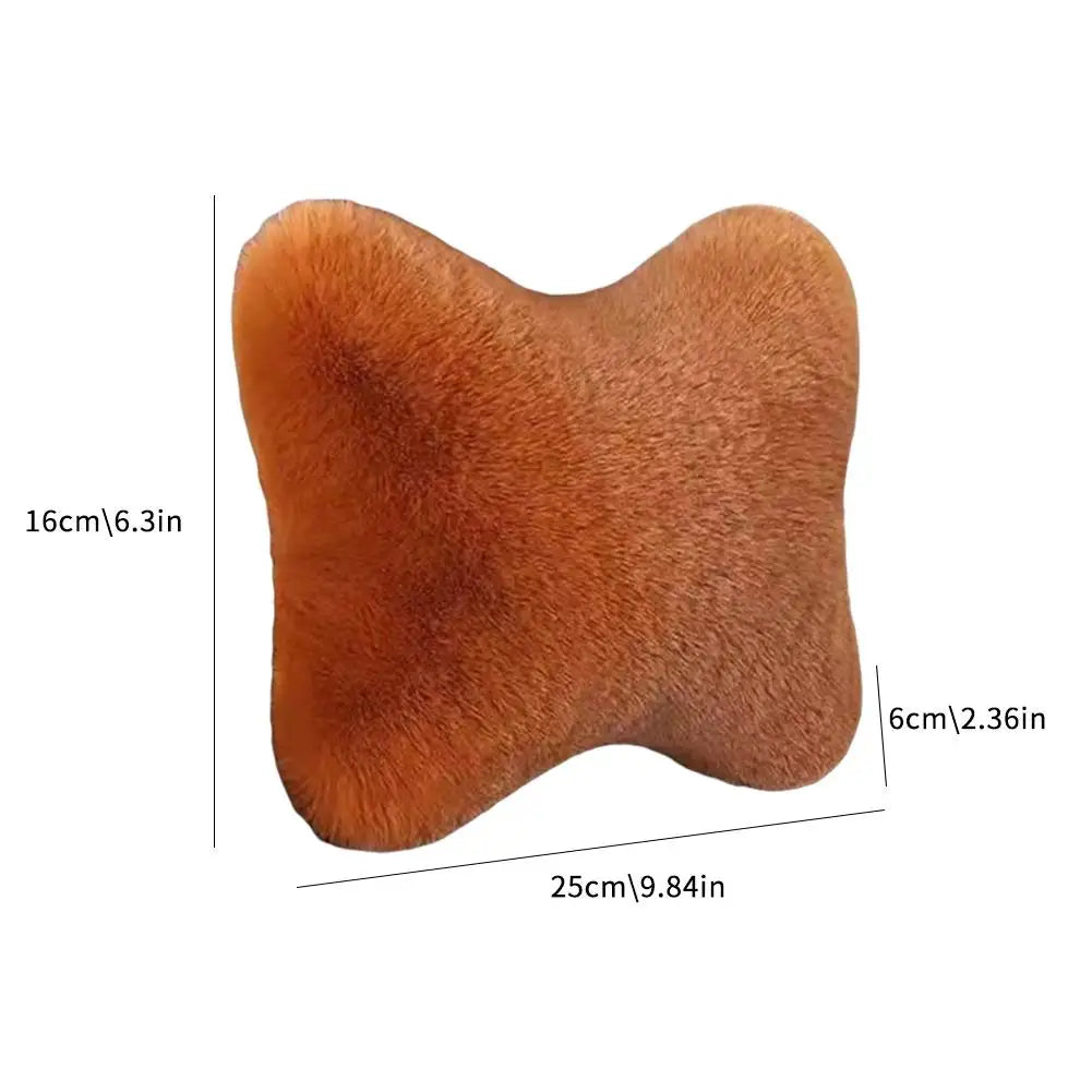 Plush Car Seat Neck Rest, 8 Colors Car Headrest, Plush Cushion, Warm and Comfortable, Waist Pillow Support Accessories, Winter