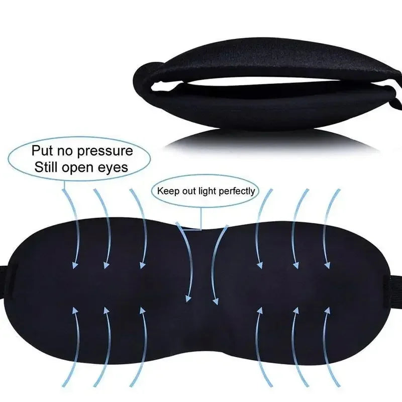 Couvre-yeux léger et confortable, masque de couchage profilé en 3D doux, ombre respirante pour hommes et femmes, aide au repos en voyage nocturne