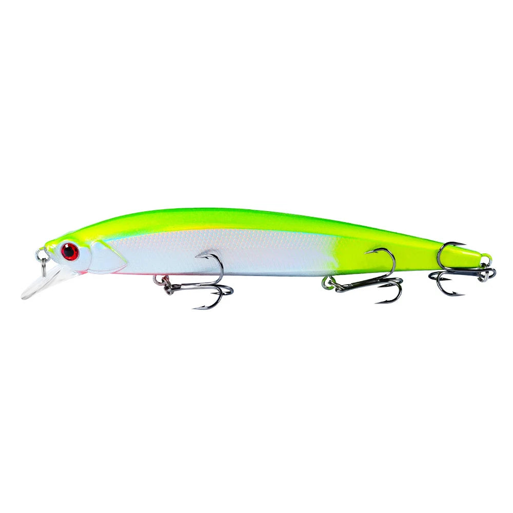 1 pièces leurre de pêche Wobbler réaliste yeux 3D 14 cm/18.5g vairon appât dur artificiel matériel de pêche leurre flottant avec 6 #   Crochets