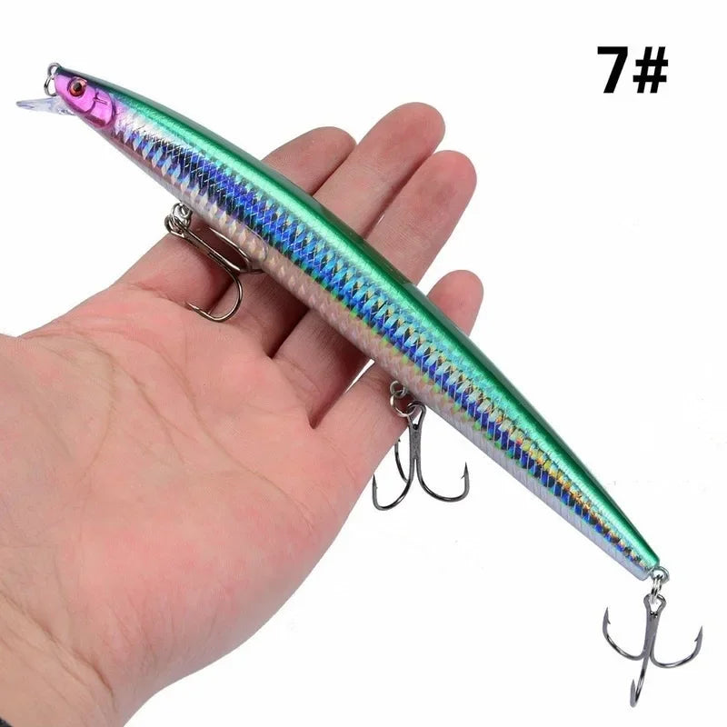 16 couleurs 18 cm 24g leurre de pêche méné Laser manivelle appât artificiel dur en plastique grand faux poisson leurres appât de pêche en mer