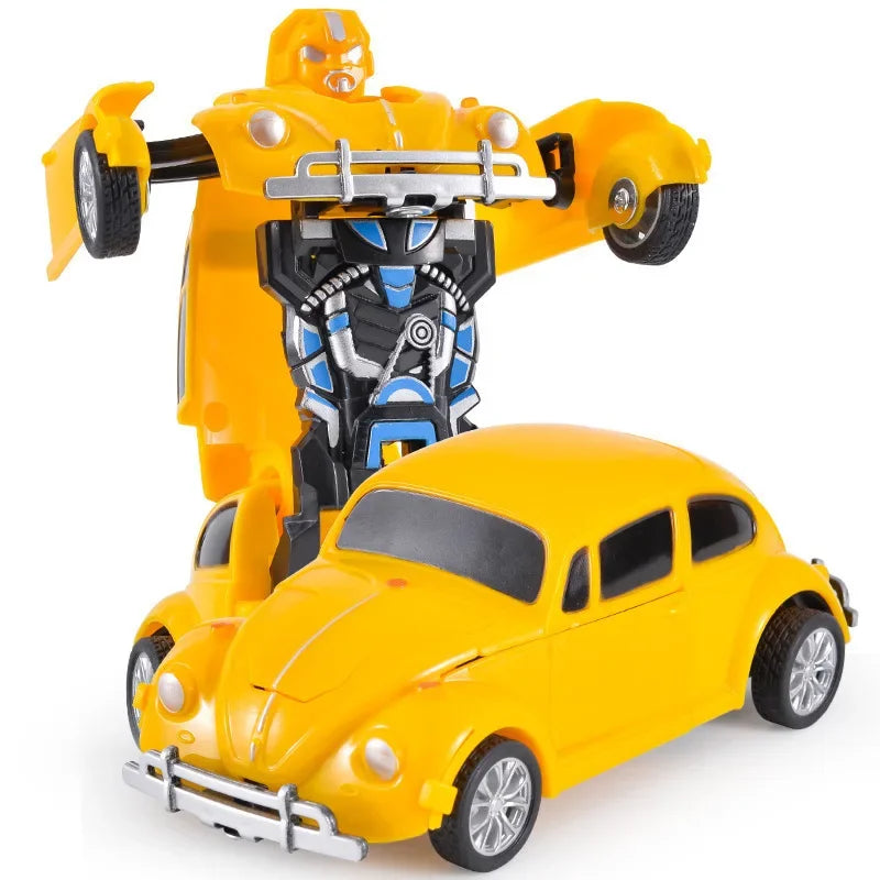 Voiture jouet à changement de forme à impact inertiel pour garçon, robot Autobot à changement de forme à un bouton, puzzle à changement de forme, collision