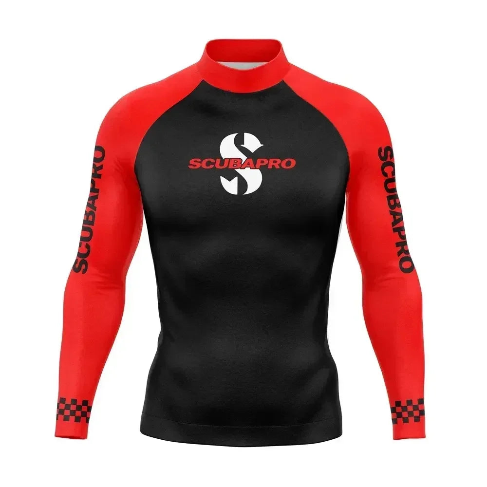 Men's Surf Wetsuit, UV Sun Protection, Long Sleeve Diving Suits, Quick Dry, Tight Sportswear for Swimming, Rash Guard
