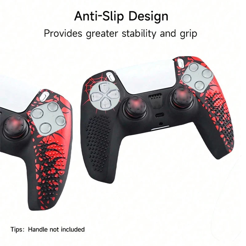 Housse de protection antidérapante en silicone pour contrôleur de jeu — avec autocollant capuchon de poignee de pouce