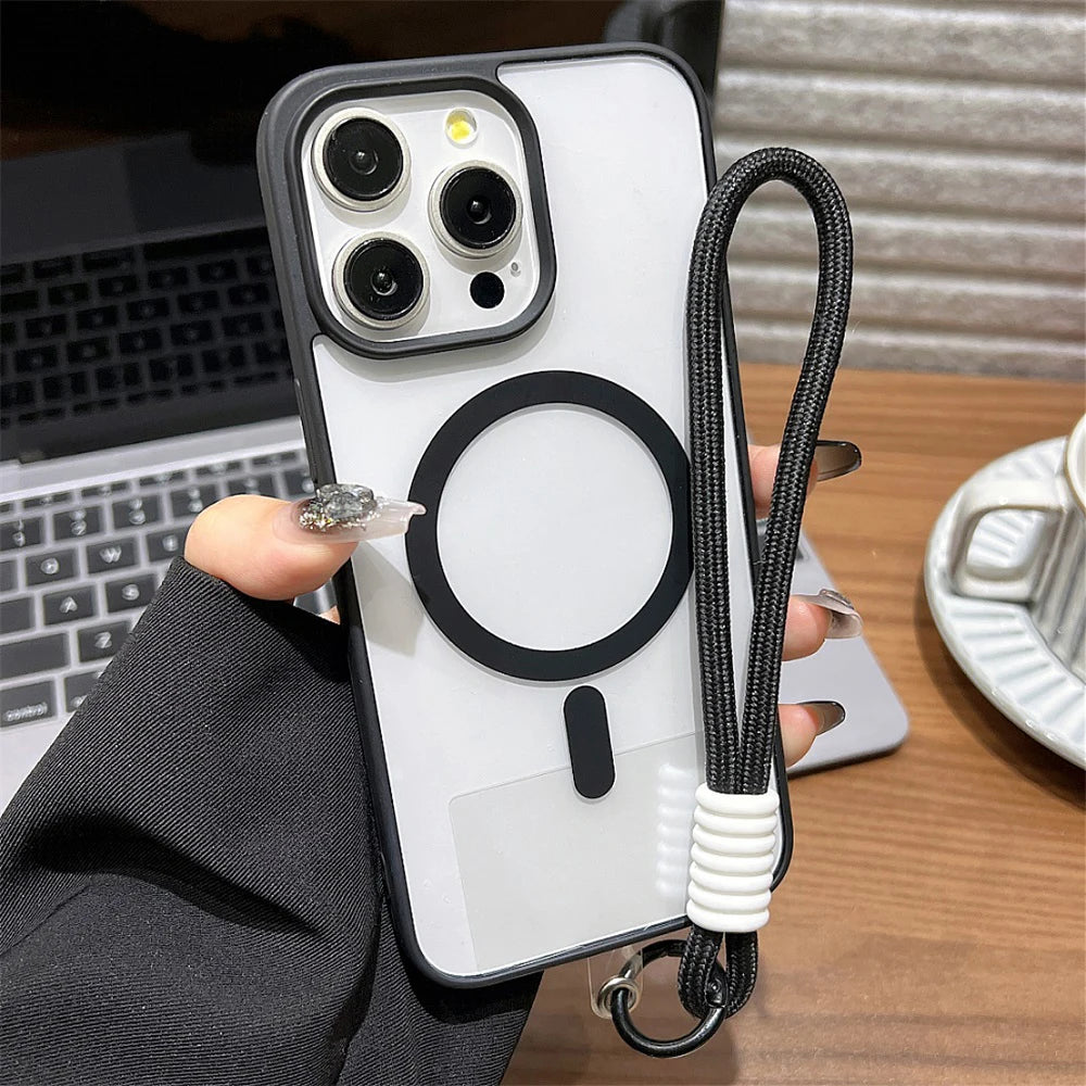 Coque de téléphone antichoc magnétique transparente — compatible smartphones, protection intégrale