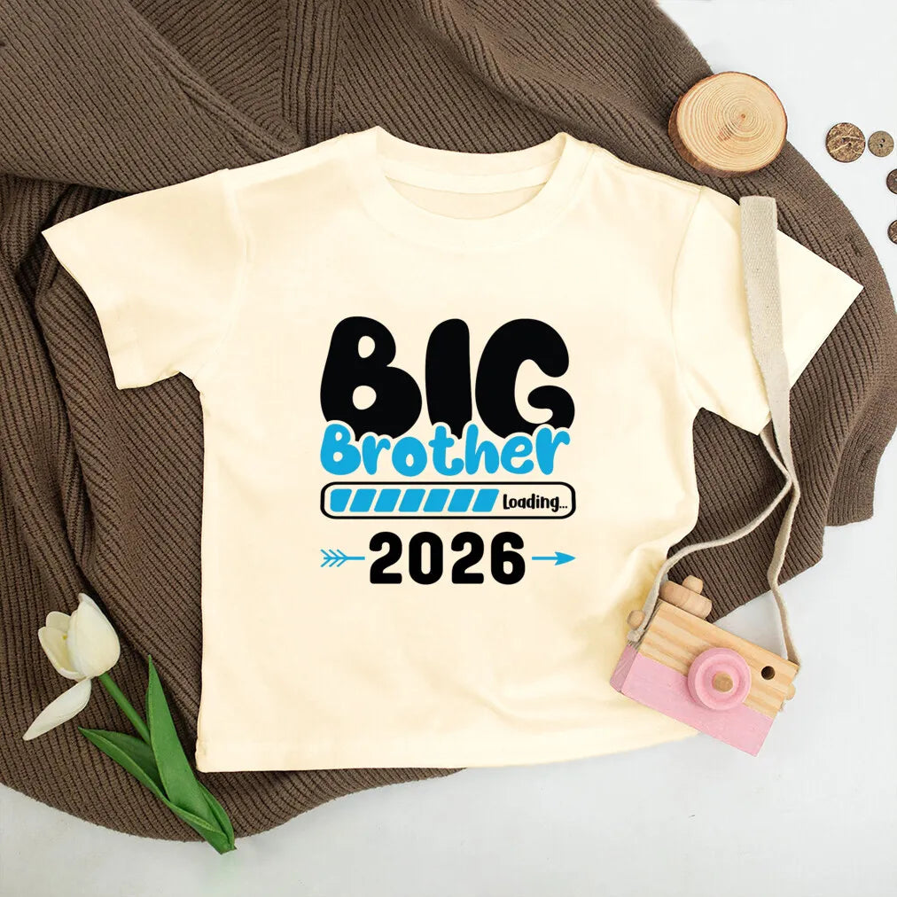 T-shirt enfant grand frère 2026 — annonce de grossesse, manches courtes, tenue d'été garçon
