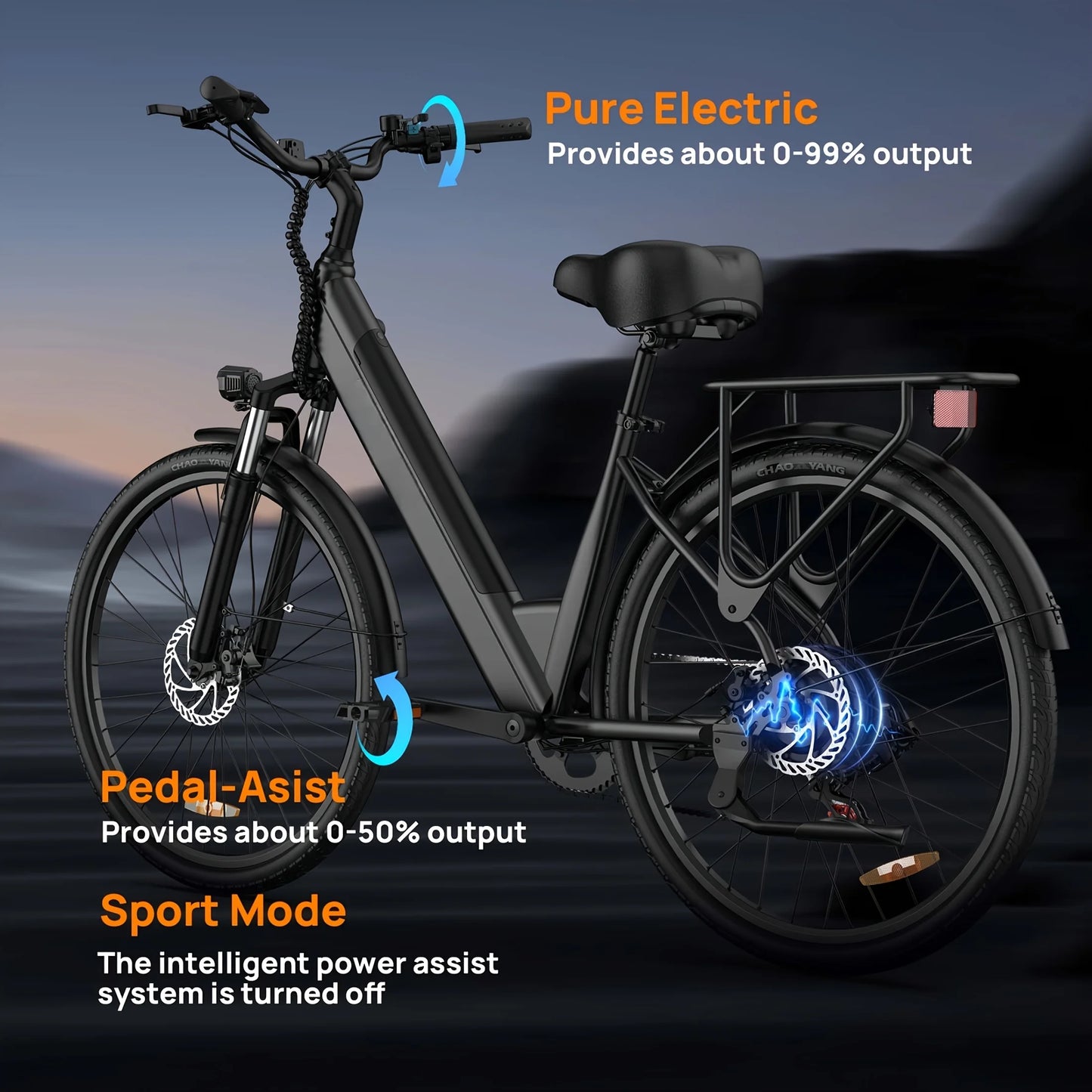 Neumáticos de bicicleta eléctrica de 750W 26x2 pulgadas, 48V, 10,4 Ah, pantalla LCD extraíble, velocidad de 20 MPH, frenos de disco hidráulicos de 7 velocidades para adultos