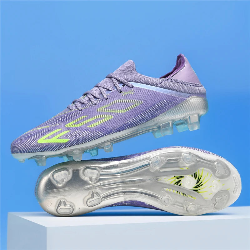 Chaussures de Football Homme Crampons TPR Cuir Verni — Terrain Gazon & Futsal EU 31–48
