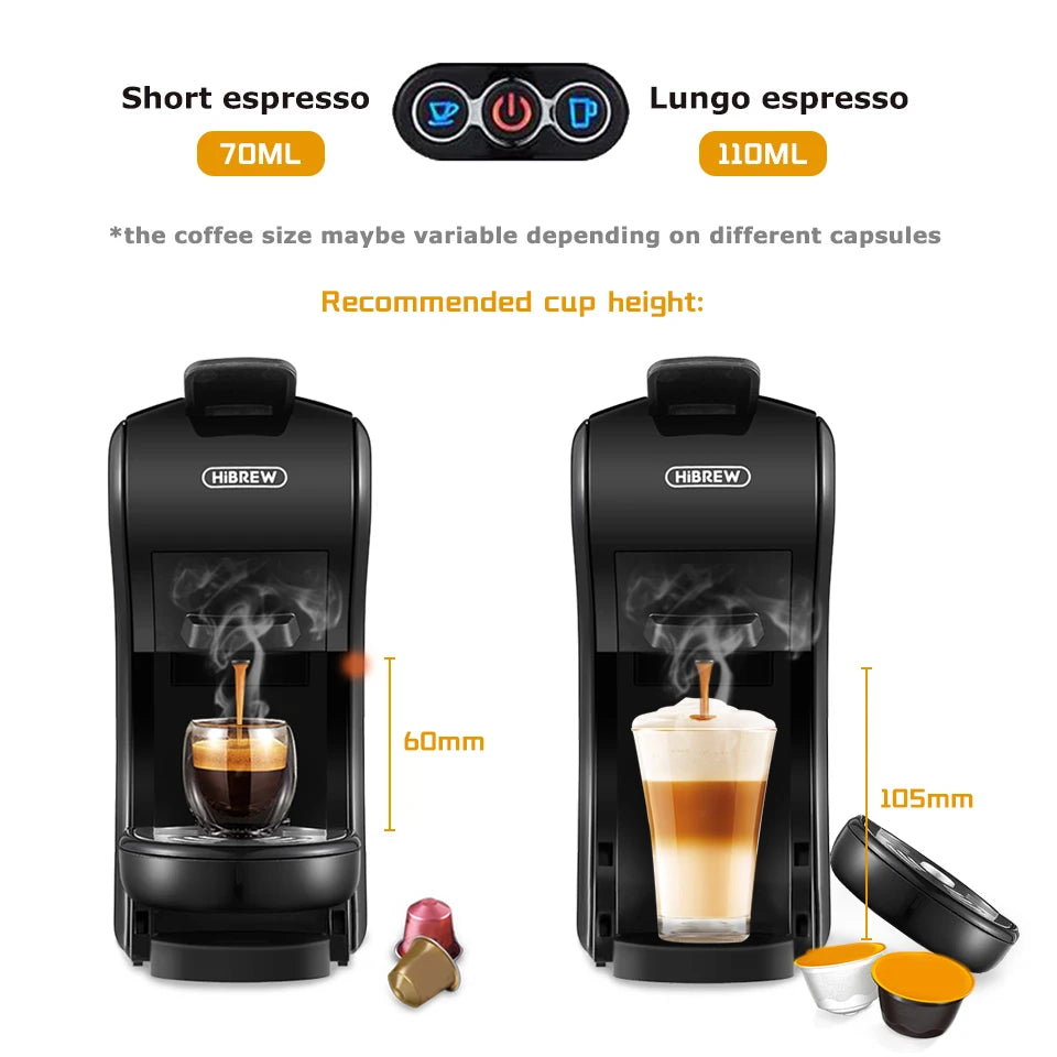 Hiinvasive W Coffee Machine, Hot and Cold Multi-Capsule Coffee Maker, Espresso Pod Coffee Machine, Dolce Milk, Ncomputing so, Powder Authorization, 19 bar, 4 in 1