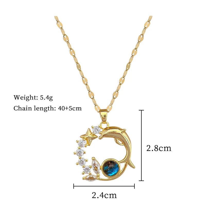 ZAKOL Spaceman astronauta estrella collares para mujeres niñas color oro planeta luna colgante cadena de clavícula gargantilla joyas regalos