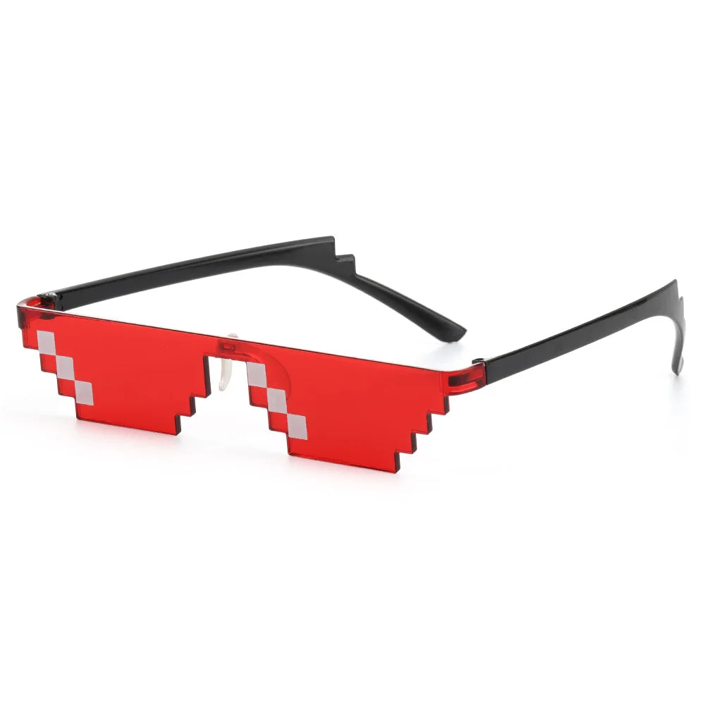 Lunettes de soleil mosaïque pixel rétro — gamer, robot, cosplay, anniversaire, nouveau design