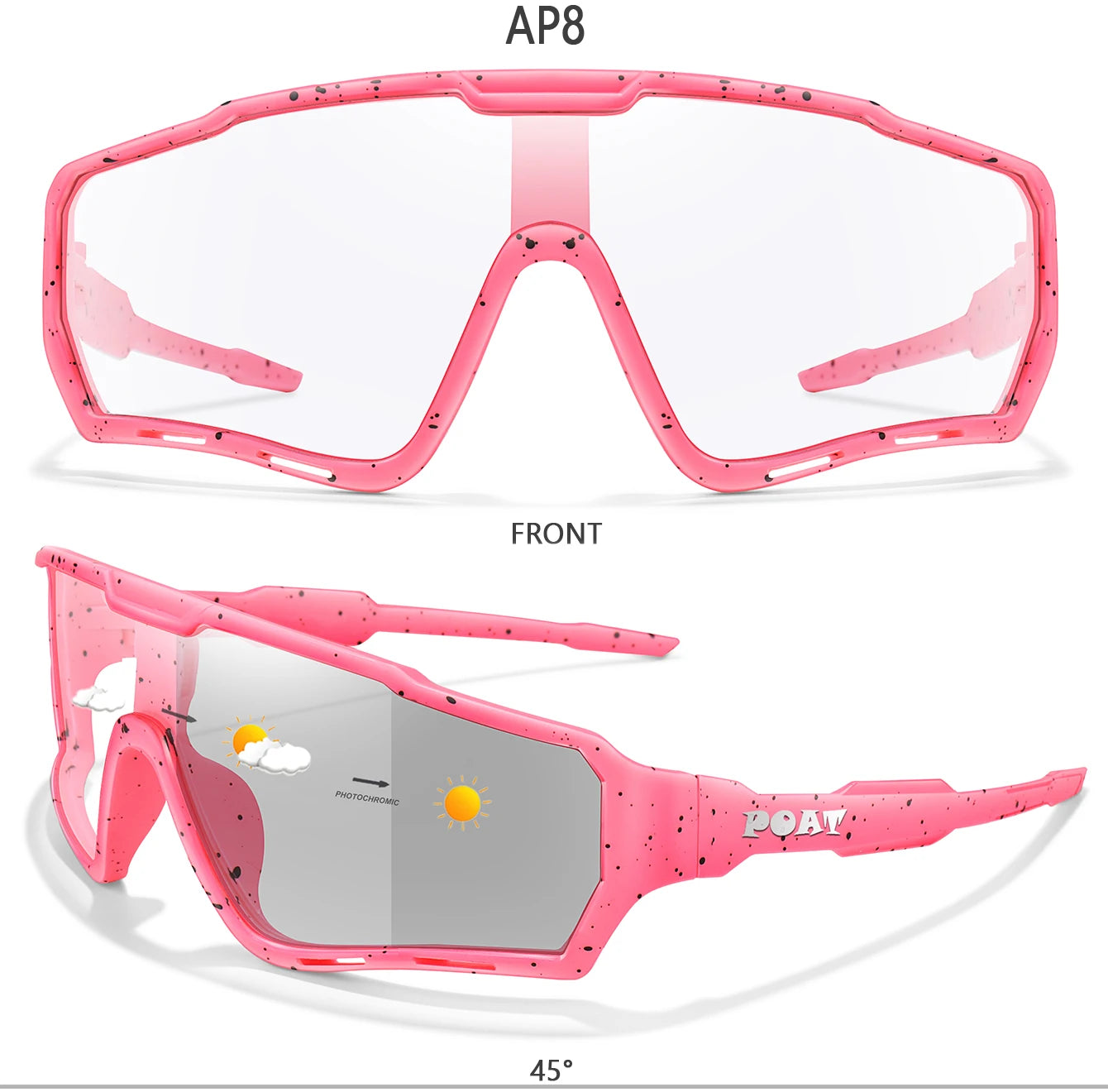 POAT tout nouveau Style lunettes de soleil photochromiques sport hommes femmes vtt vélo lunettes de vélo cyclisme pêche lunettes de course