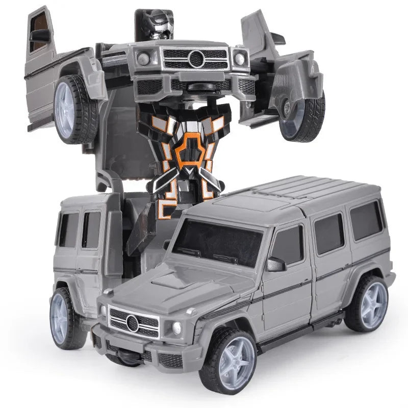 Voiture jouet à changement de forme à impact inertiel pour garçon, robot Autobot à changement de forme à un bouton, puzzle à changement de forme, collision