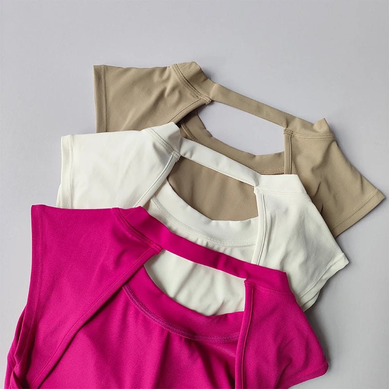 T-Shirt Sport Dos Nu Femme — Yoga Amincissant Séchage Rapide Moulant
