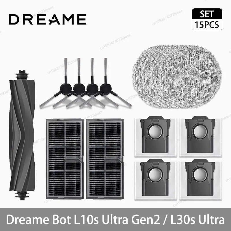 Accessoires pour aspirateur robot — brosse latérale, vadrouille, filtre HEPA, sac à poussière (v4)