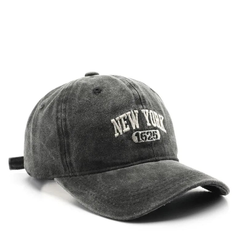 Casquette de baseball lettre brodée — hommes, femmes, mode, vintage, solide, sports plein air, réglable, snapback