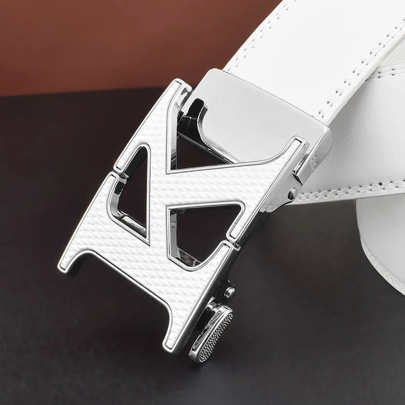 High quality letter k Belt white leather men Famous luxury designers young men cowhide brand Casual Jeans fashion Belt for Men
