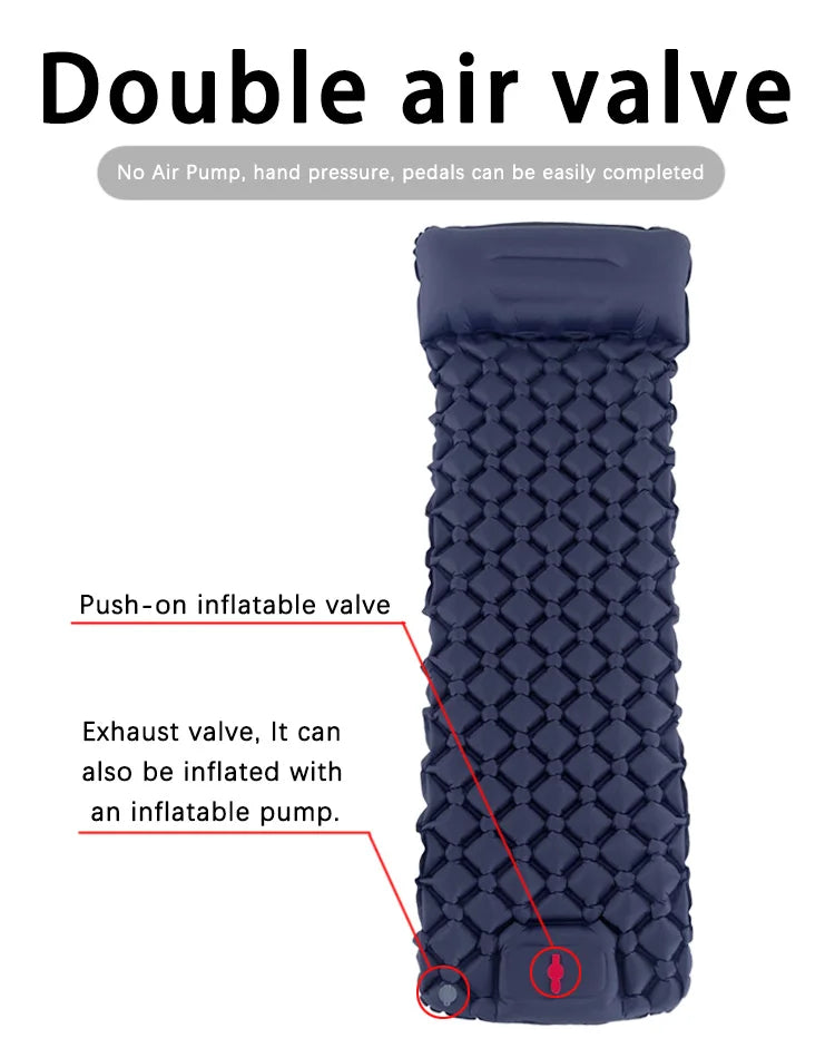 Tapis de couchage pliant pour Camping en plein Air, matelas gonflable de plage avec oreillers, tapis d'air ultraléger pour voyage et randonnée, nouveau