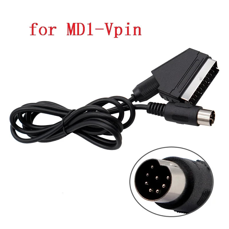 Câble péritel RGB de 1.8m pour PS2/PS1/PS3/SEGA Mega Drive1/MD2/DC Dreamcast/Saturn/XBOX/XBOX 360, Consoels de jeux vidéo rétro