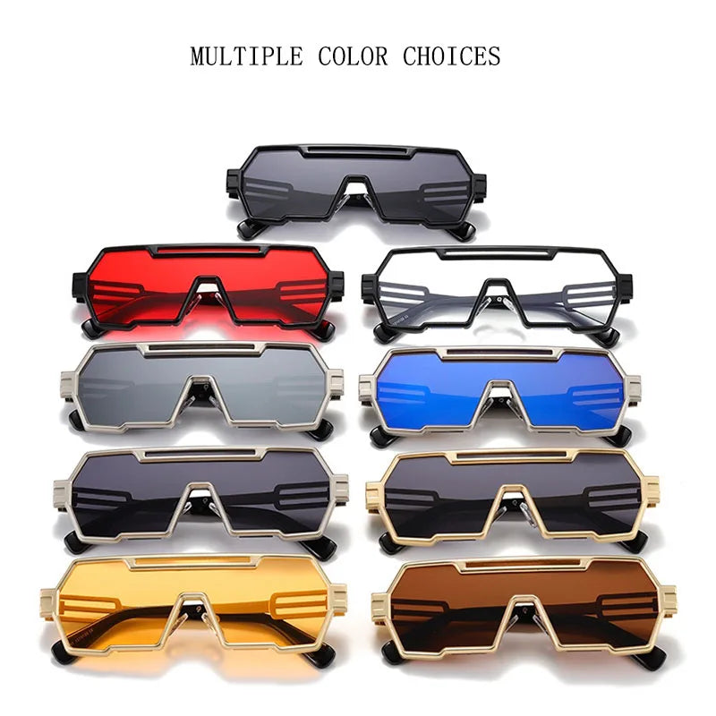 Men's Heavy Metal Steampunk Sunglasses Square Vintage Punk Retro Fashion Eyewear Gafas De Sol Hombre Lunette De Soleil Homme