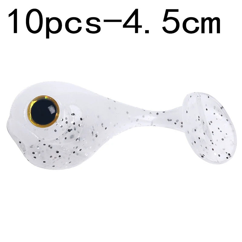 Leurre souple en silicone 4,5 cm avec queue en T — nageur, pêche carpe, black-bass, brochet