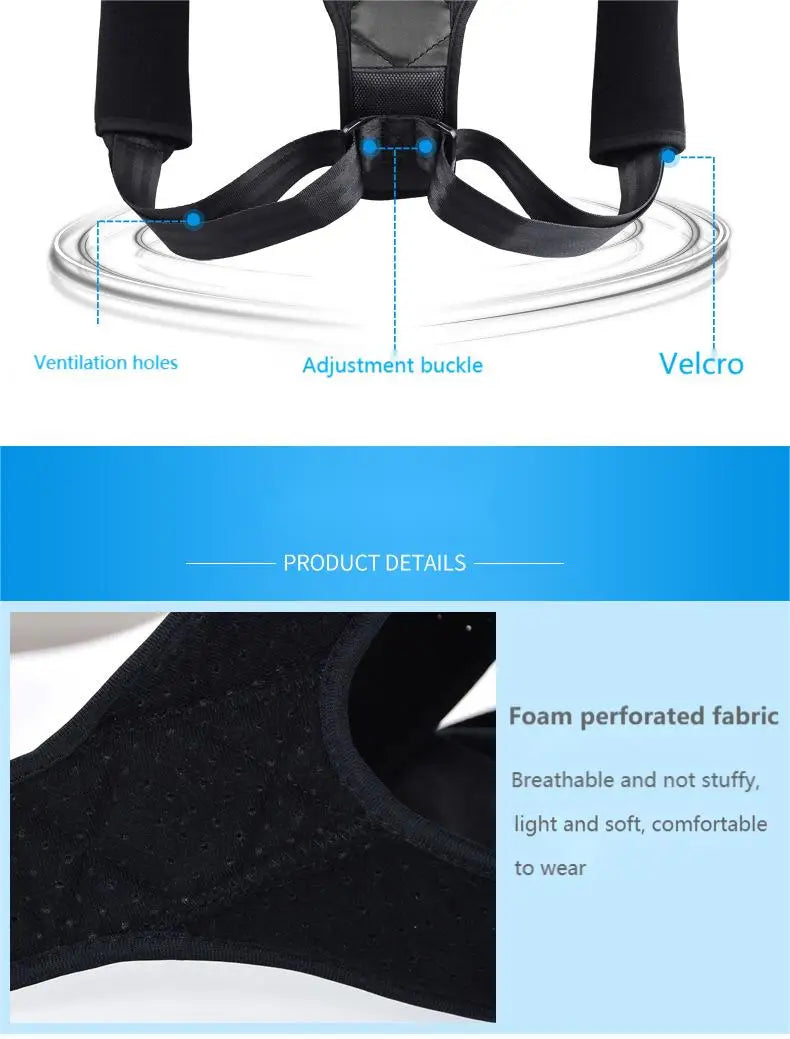 Ceinture Correcteur de Posture Dos Unisexe — Prévention Voussure, Maintien Assis, Respirant